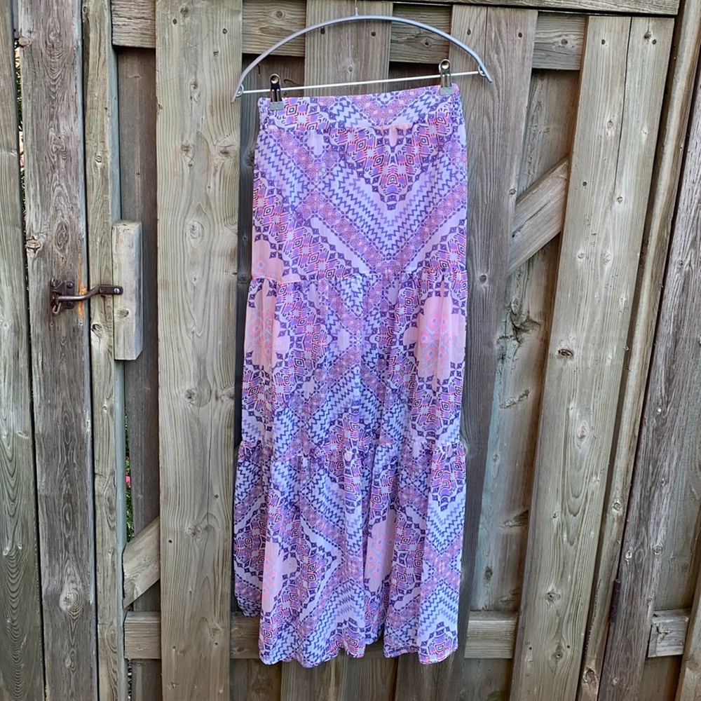 ✨Sale✨ Purple Flowy Boho Maxi Skirt